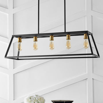 Floyd 38" Adjustable Iron Farmhouse Vintage LED Dimmable Pendant